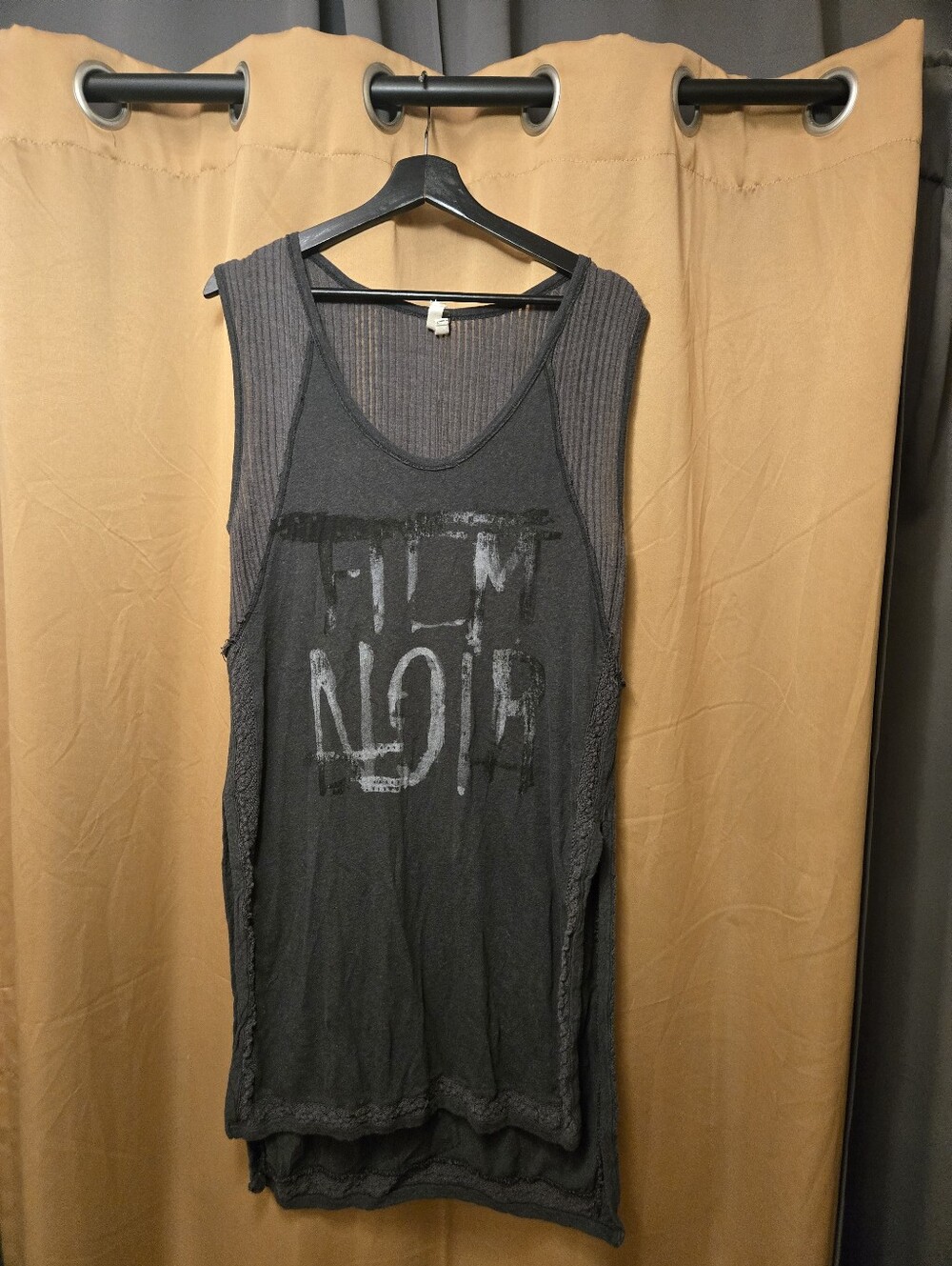 Free People We The Free Film Noir Graphic Tank Top Dress Size Medium